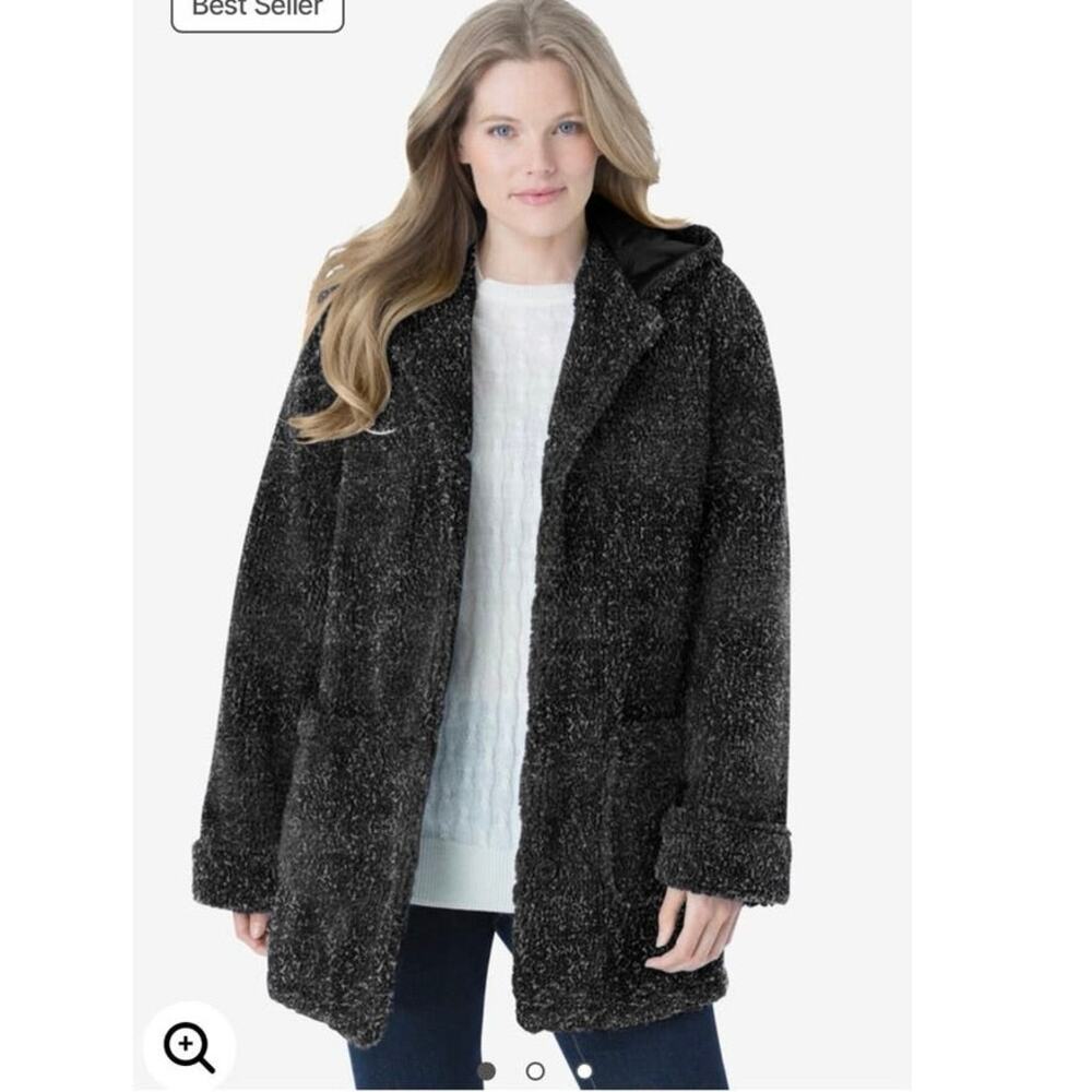 Woman within Hooded Berber Fleece jacket size large (18-20)